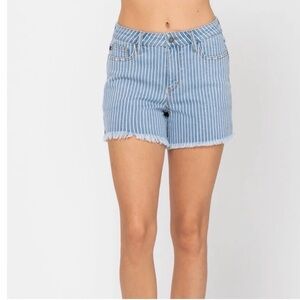 Judy Blue Striped Jean Shorts